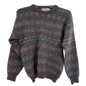 Nor Easterly Men Vintage Sweater Made in Scotland Knit 100% Pure New Wool Size L
